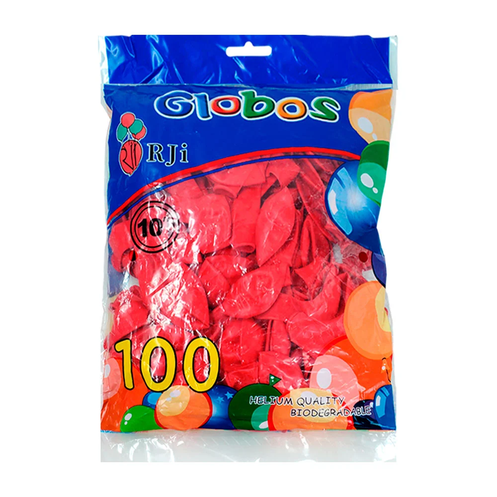 Paquete con 100 globos de látex de 10´ en color rojo para decoración …
