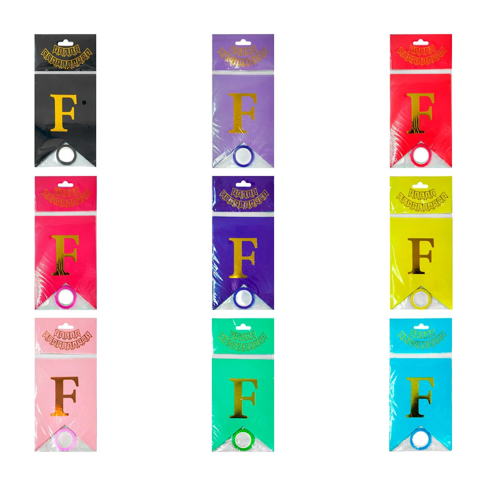 Banderín colgante decorativo de letra dorada con frase de feliz cumpl…