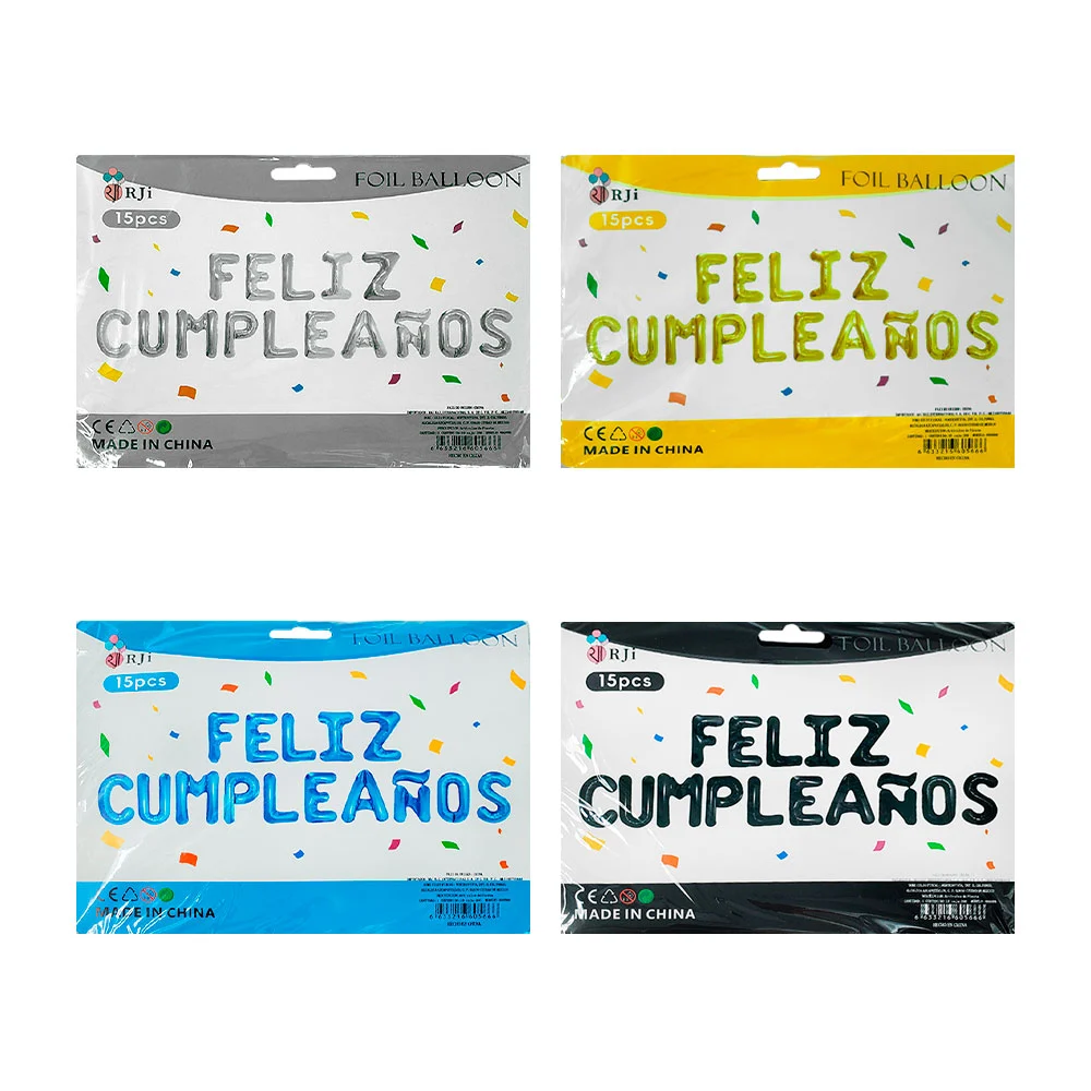 Set decorativo con 15 pcs de feliz cumpleaños, metálico en variedad d…
