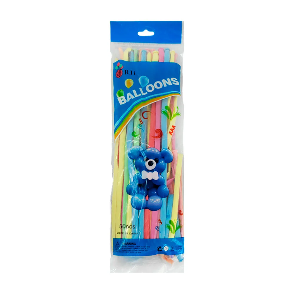 Paquete con 50 globos gusano salchicha de colores pastel / balloons /…