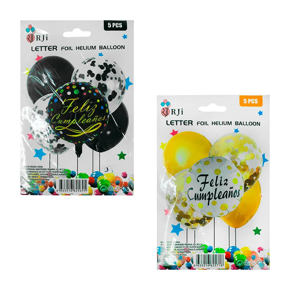 Set decorativo con 5pcs, 1 globo metálico y 2 globos con lentejuelas,…