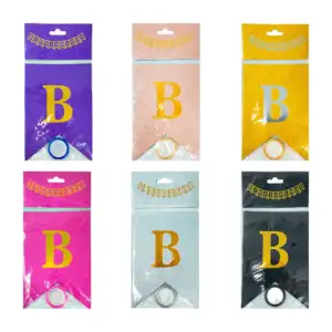 Banderín colgante decorativo de efecto brillantina con frase bienveni…