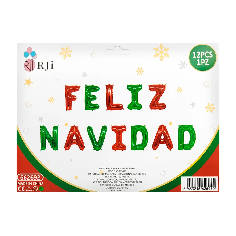 Set decorativo feliz navidad con 12pcs rji en verde y rojo, variedad …
