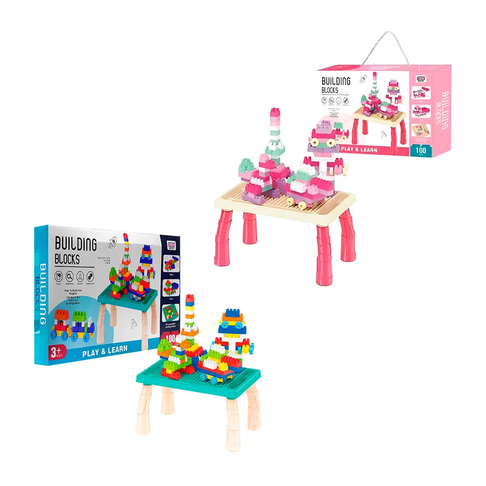 Mesa interactiva armable con 100pcs de bloques para armar, surtido co…