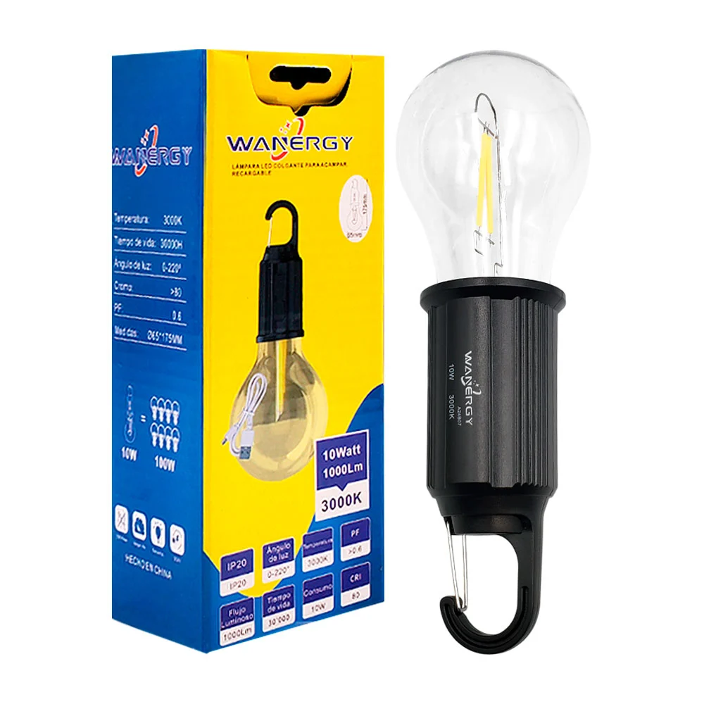 Foco lámpara led wanergy colgante recargable para acampar, 65x175mm /…