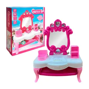 Mini tocador glamour con luces, música y accesorios para niña / glamo…