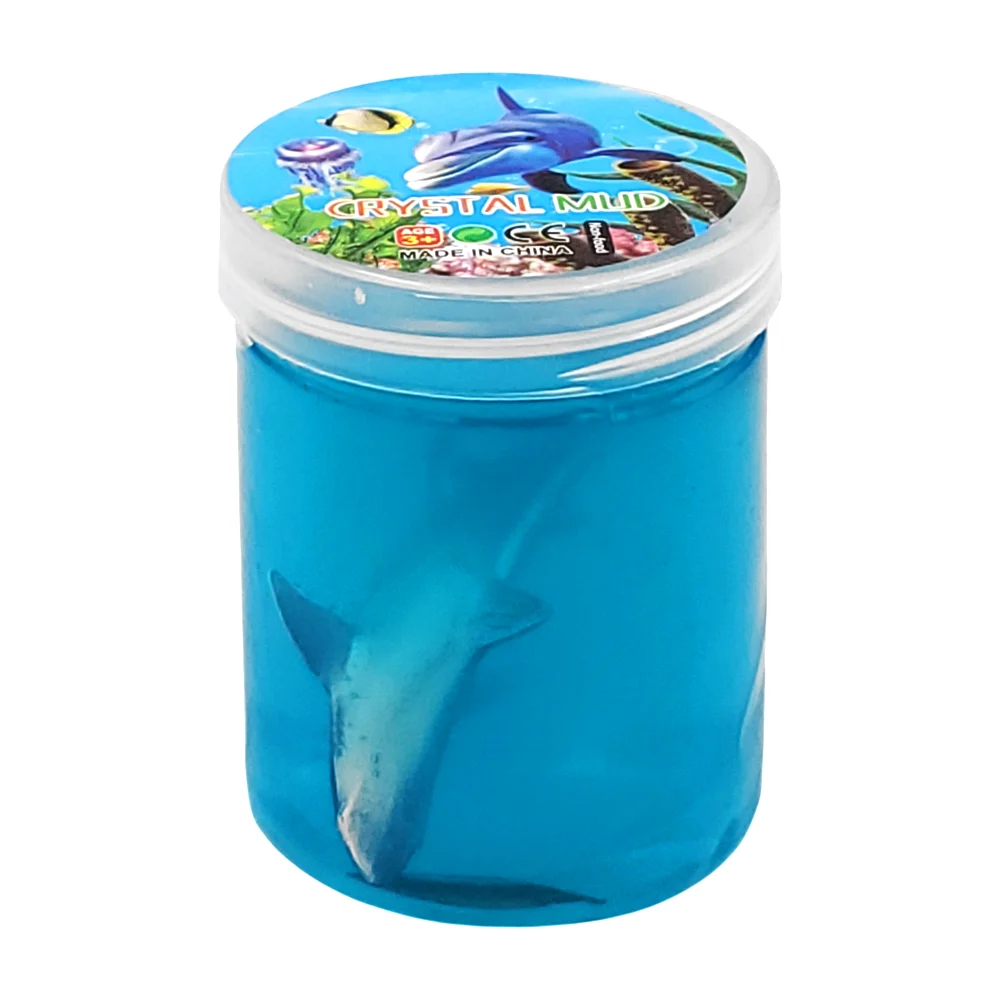 1pza Bote de slime infantil con mini figura de animales, modelos vari…