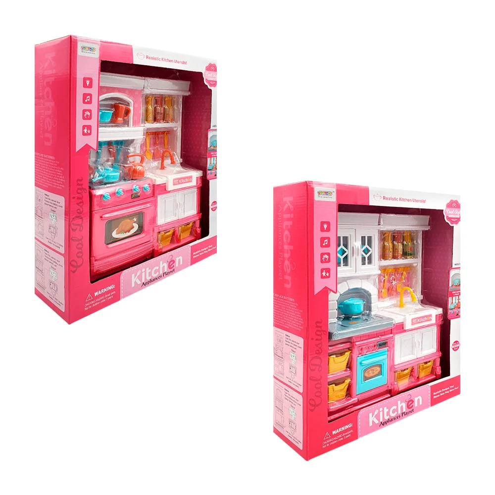 Juguete interactivo de mini cocina con luz y sonido + accesorios, var…