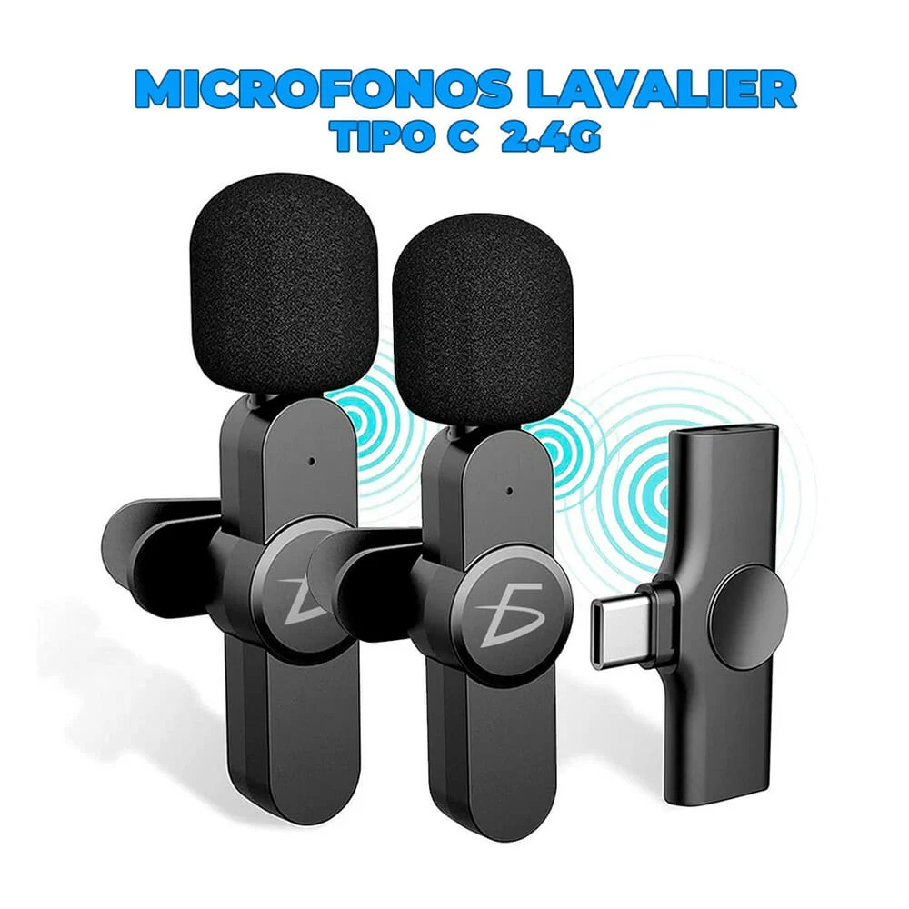 Micrófono doble inalámbrico de solapa con entrada tipo c 2.4g / adp.w…