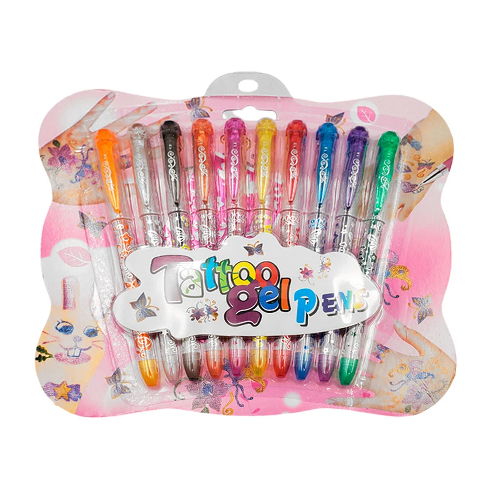 Blíster con 10 plumas de gel, variedad de colores / b2703