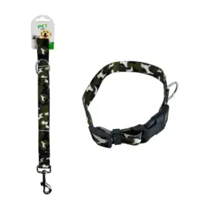 Set de correa con collar para mascotas, ajustable, broche metálico, c…