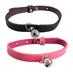 Collar delgado para mascotas talla mediana, con cascabel, color surti…