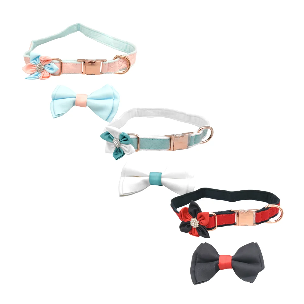 Collar afelpado para mascotas talla l, decoración de moño o flor, col…