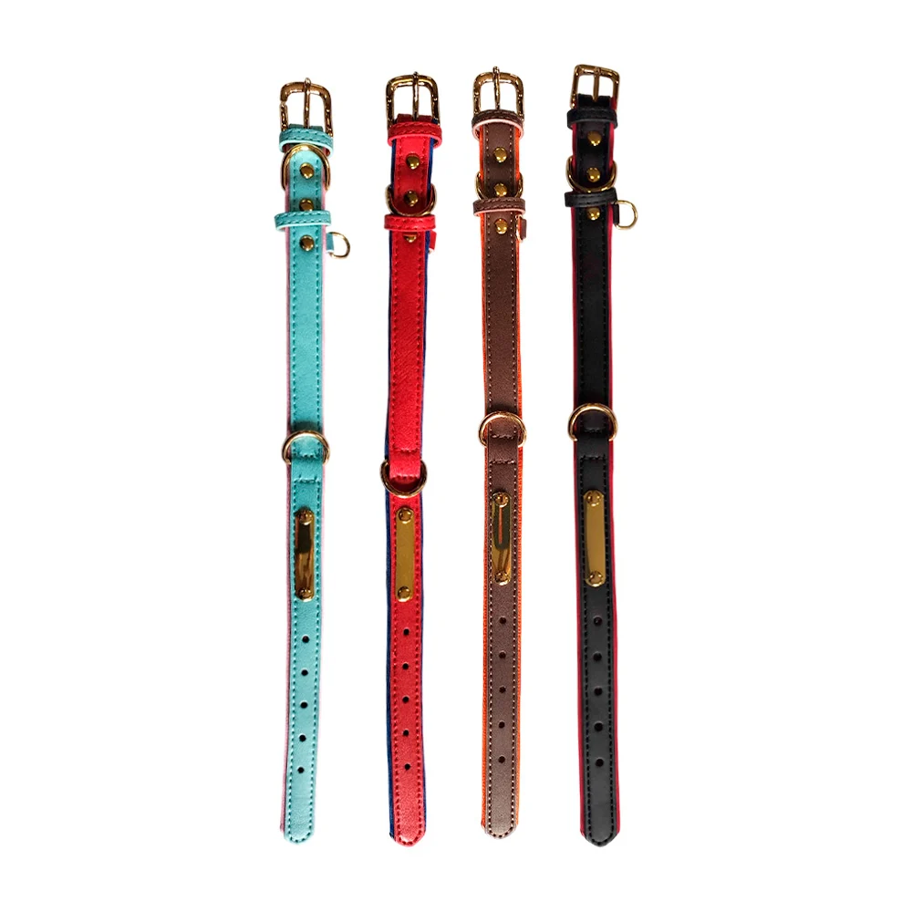 Collar ajustable bicolor talla s con placa para mascota 38cm, varieda…