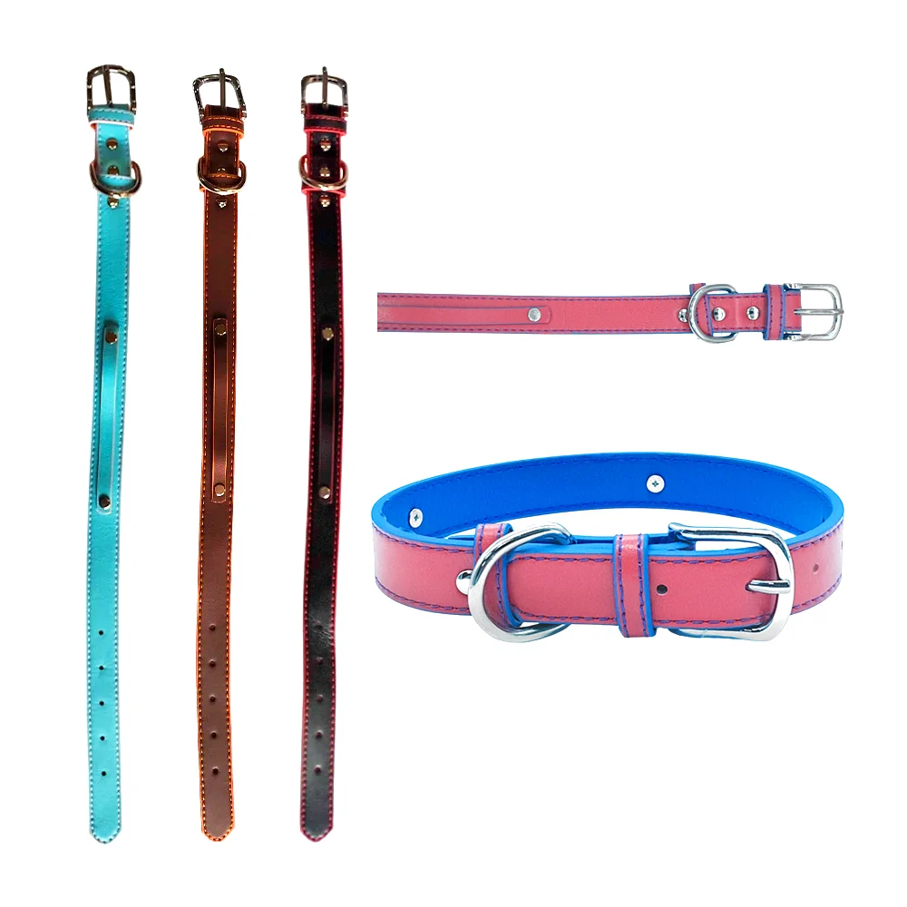 Collar ajustable bicolor tipo piel talla L espacio para pines, varied…