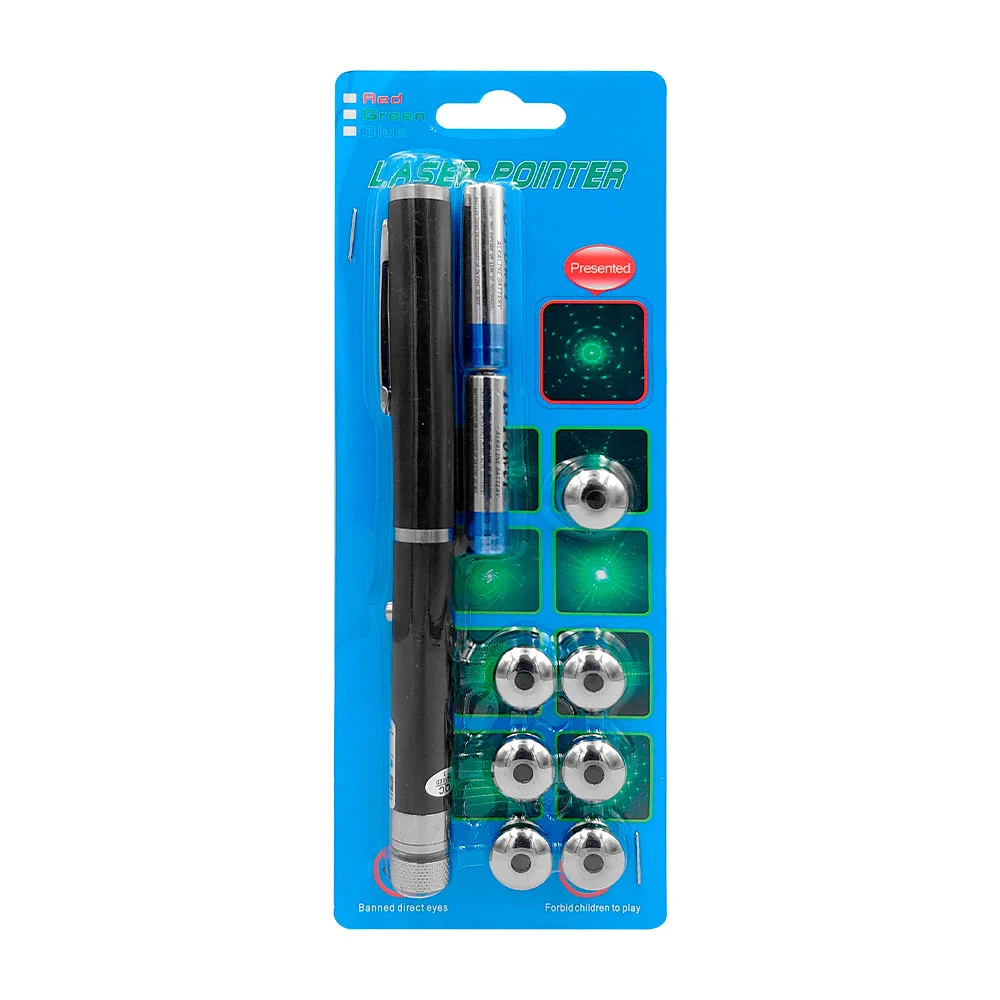 Blíster con apuntador laser de color verde con 7 puntillas intercambi…