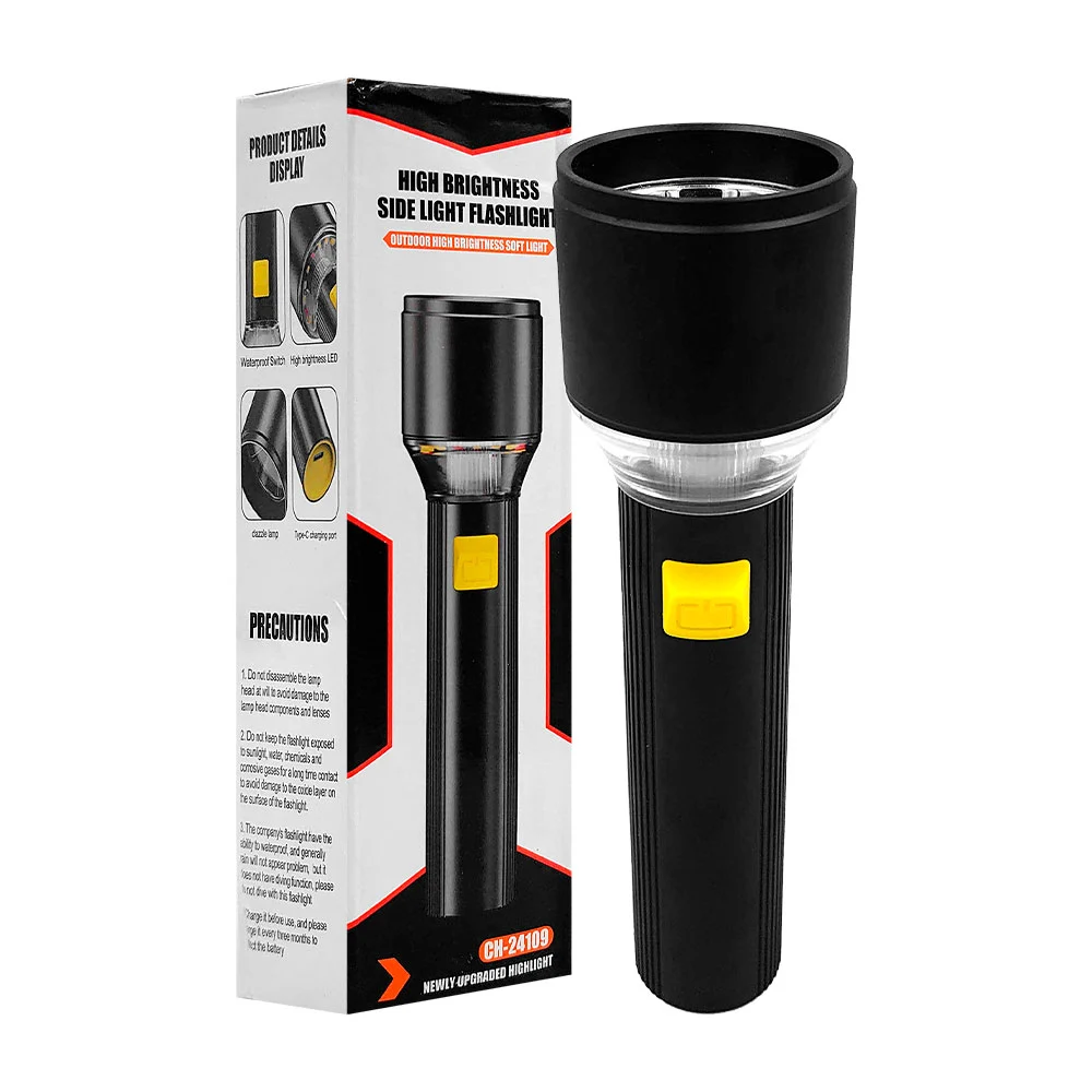 Linterna recargable de mano con 3 modos de iluminación