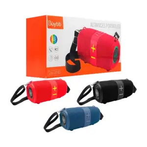 Bocina inalámbrica, con iluminación lateral, botones y puertos de con…