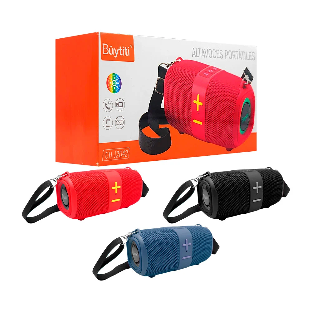 Bocina inalámbrica, con iluminación lateral, botones y puertos de con…