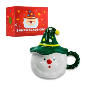 Taza de cerámica en forma de santa claus con tapa, variedad de colore…