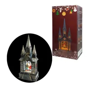 Adorno navideño decorativo, torres vintage, musical con luz y figura …