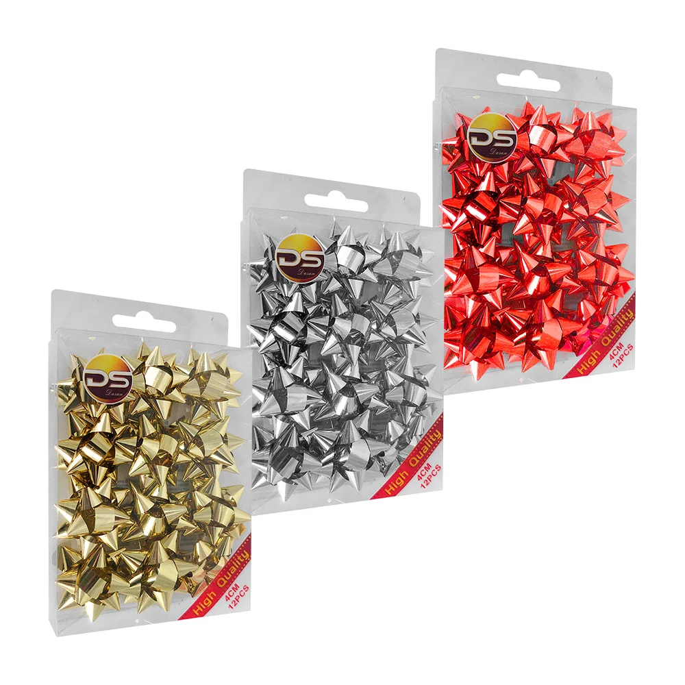 Paquete con 12 moños en tonos metálicos de 4cm para regalos / ds dasa…