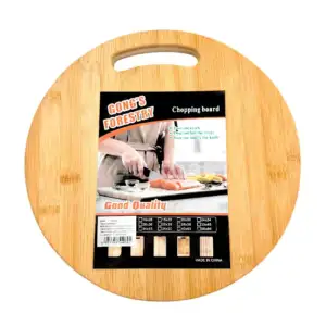 Tabla de madera redonda 34x2cm, para picar alimentos