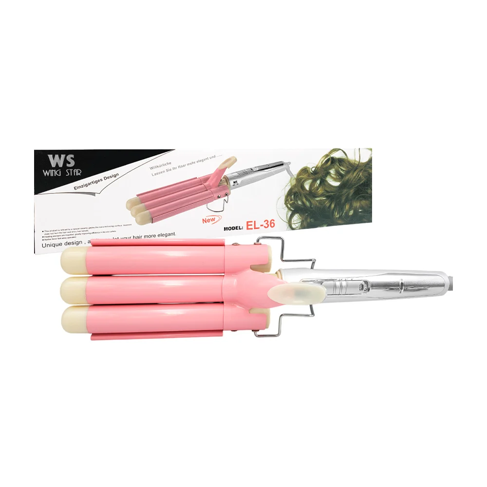 Rizadora profesional, triple barril de cerámica para el cabello, dise…