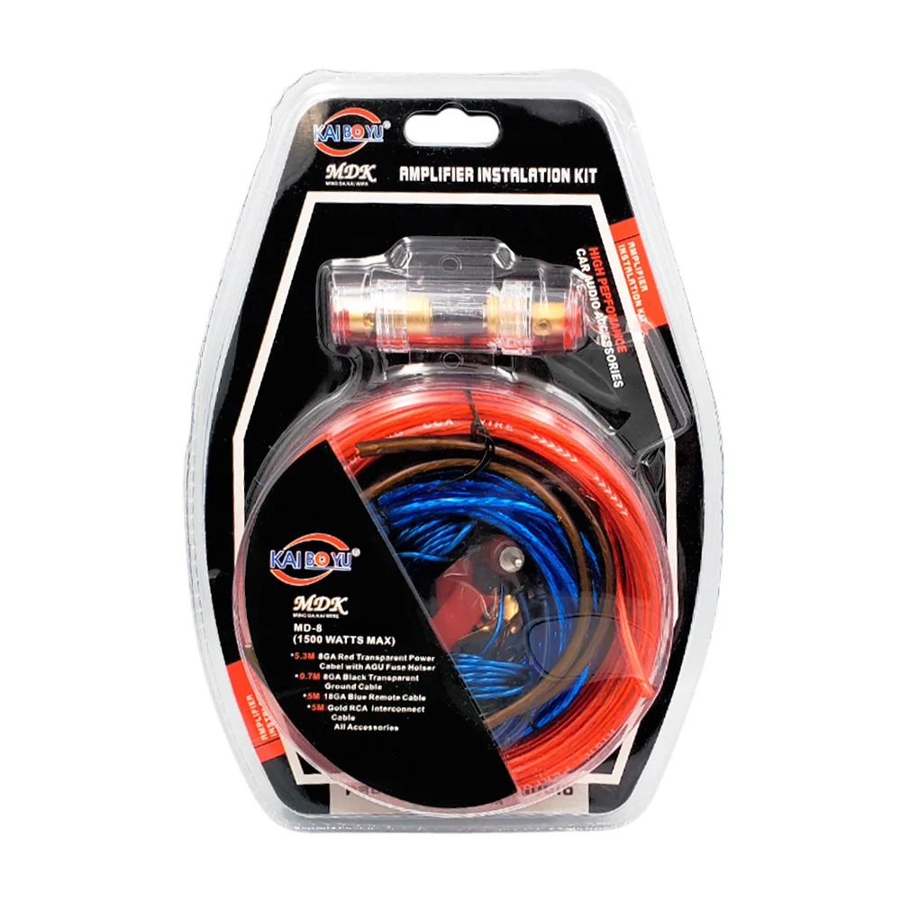 Kit de instalación para amplificador de audio para coche, 1500w / md-8