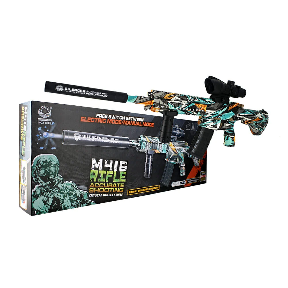 Pistola / rifle m416 recargable lanza bolitas de hidrogel + silenciad…