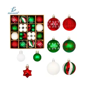 Paquete con 44 esferas navideñas de plástico tipo cristal acabado art…