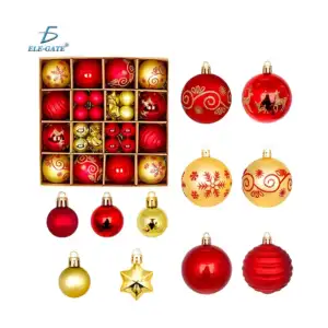 Paquete con 44 esferas navideñas de plástico tipo cristal / fes.40.2