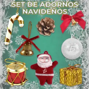 Paquete de 10 mini adornos colgantes con temática de fiesta navideña,…