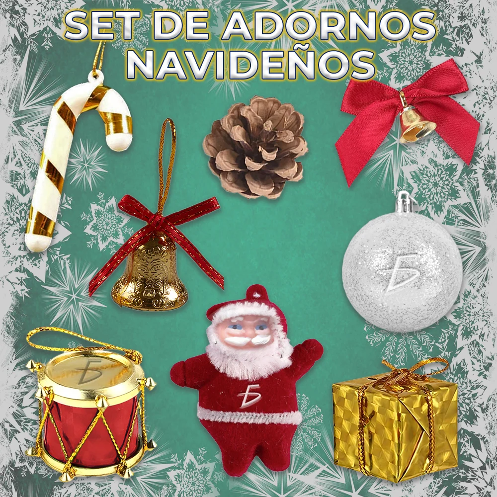 Paquete de 10 mini adornos colgantes con temática de fiesta navideña,…