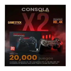 Consola game stick de juegos retro 3d con 2 controles inalámbricos, 6…