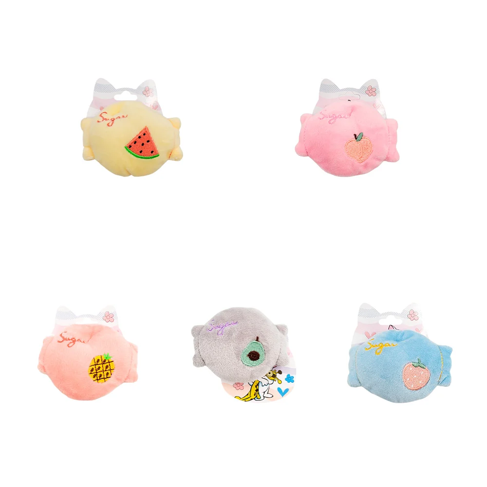 1pz juguete afelpado para gato, forma de dulce con diseño tejido, var…
