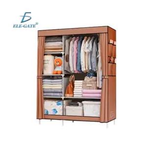 Clóset montable de 4 niveles con perchero y funda protectora / hog.315