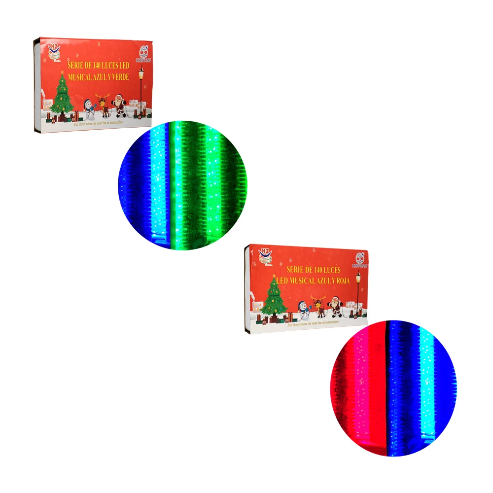 Serie musical con 140 luces led navideñas 7 metros, variedad de color…