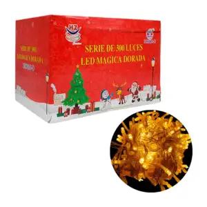 Serie decorativa, 300 luces led en tono cálido, con cable dorado / hz…