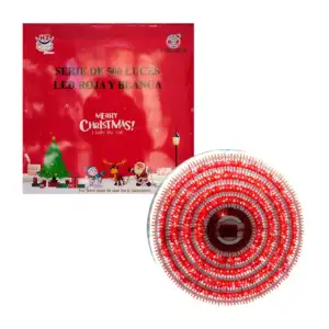 Serie decorativa con 500 luces, tono rojo con blanco, cable rojo / hz…