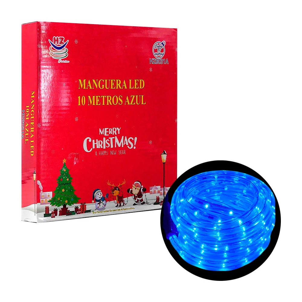 Manguera decorativa navideña, 10mts transparente en tono azul / hz803…