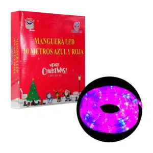 Manguera led decorativa, 10mts transparente, en tonos azul y roja / h…