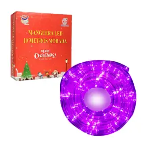 Manguera decorativa navideña, 10mts transparente en tono morado / hz8…