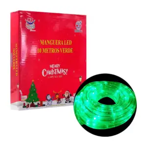 Manguera led decorativa, 10mts transparente, en tono verde / hz8031v