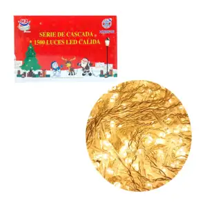 Serie decorativa de cascada, 1500 luces led en tono cálido y cable tr…