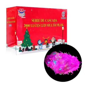 Serie decorativa de cascada, 2000 luces led multicolores, cable trans…