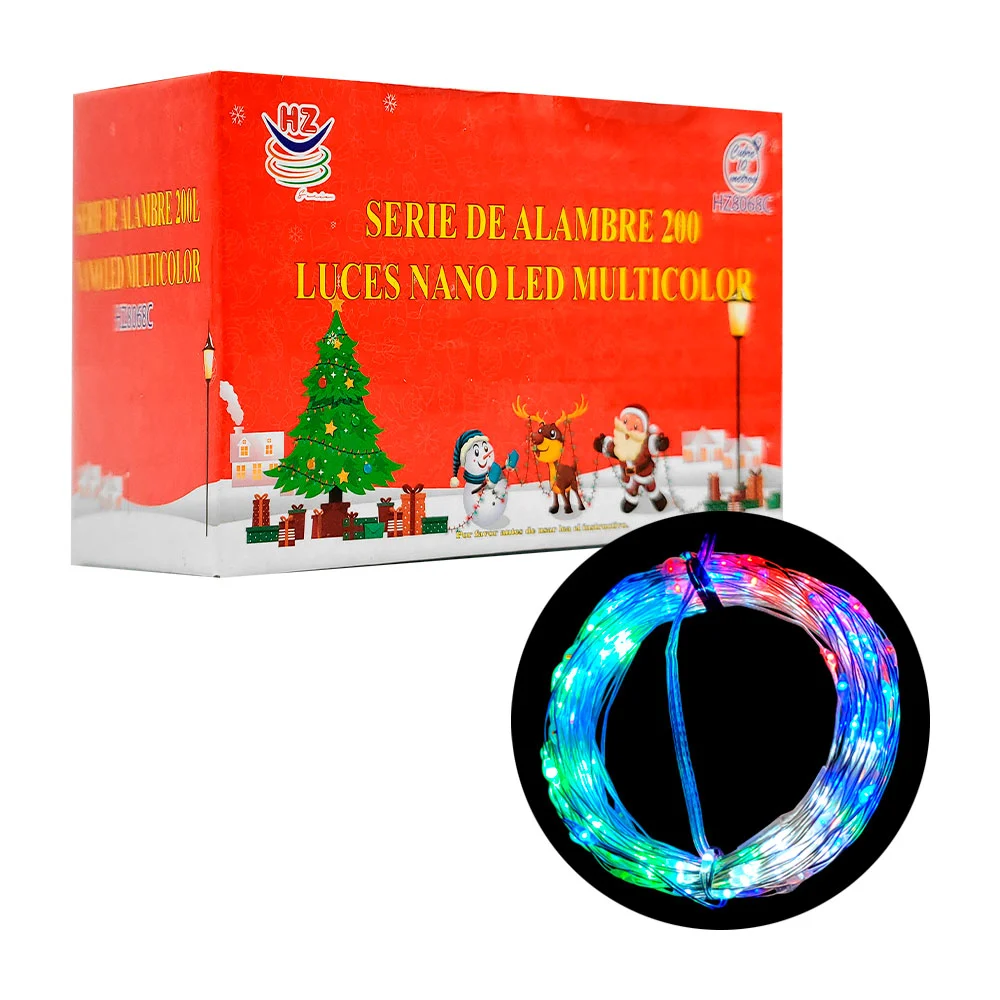 Serie decorativa tipo alambre, 200 luces nano led multicolores / hz80…