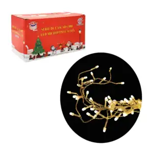 Serie decorativa de cascada, 300 luces led, tono cálido y cable trans…