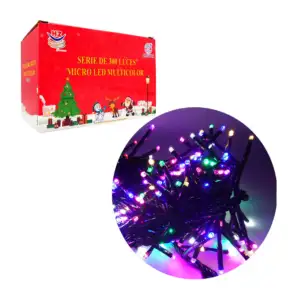 Serie decorativa, 300 luces led multicolores, con cable negro / hz807…