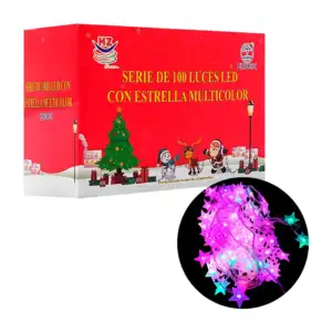 Serie decorativa, 100 luces led con estrella multicolor, con cable tr…